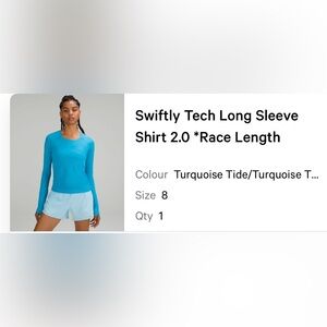 bright blue swiftly tech cropped long sleeve